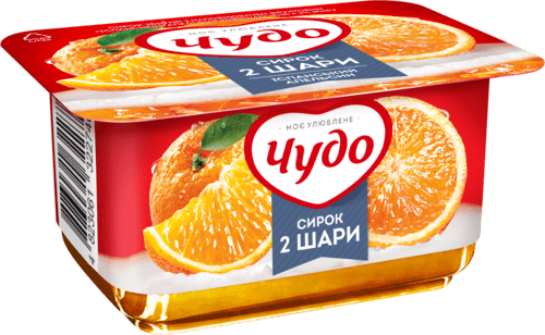 Сирок збитий ЧУДО апельсин 4.2%, 100г